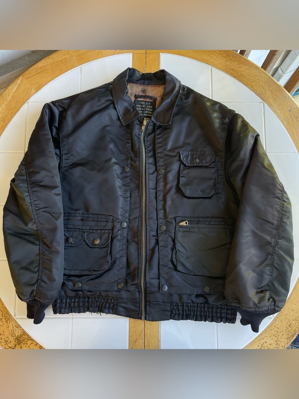 Vintage Avirex Bomber Jacket M 80s Utility Detachable Vest Nylon Korea Made 🔥